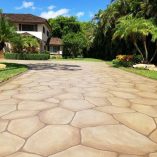 flagstone driveway stamped concrete