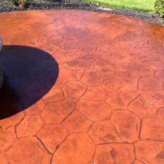 stamped and stained concrete patio