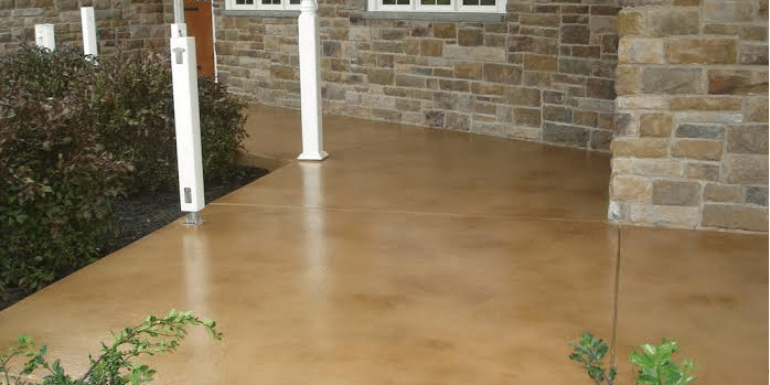 brown stain concrete porch
