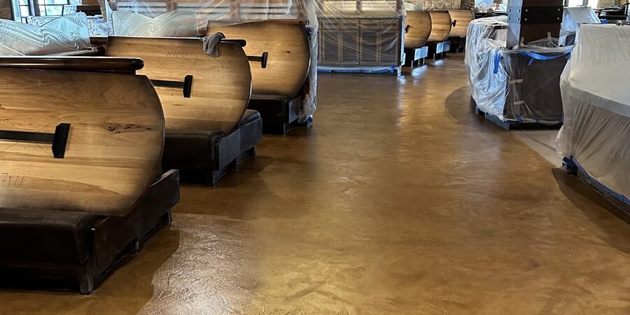 restaurant floor overlay and stain
